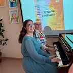 Выступление преподавателей Овчинниковой Марины Леонидовна и Масалыко Полины Сергеевны на фортепианном фестивале