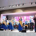 Концерт, посвященный международному Дню освобождения узников фашистских концлагерей, оркестр народных инструментов школы, рук. Кишкин И.С.