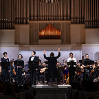 «Агриппина». Илья Татаков, Платон Силаев, Демьян Онуфрак, Филипп Чижевский, Яна Дьякова, Василиса Бержанская и музыканты ГАКОР. Фото предоставлено пресс-службой Московской филармонии